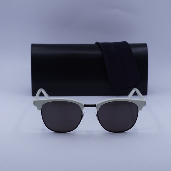 Saint Laurent SL108 011 Browline Sunglasses - Ivory/Black - Picture 3 of 11